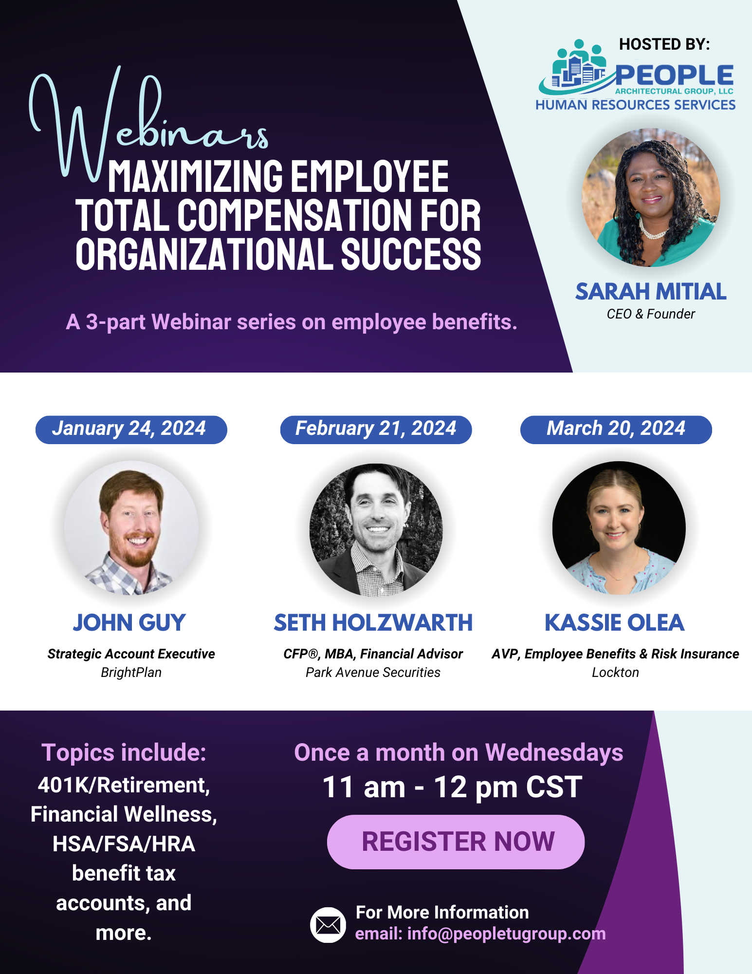 3 Part Webinar Series on Employee Benefits: Maximizing Employee Total Compensation for Organizational Success